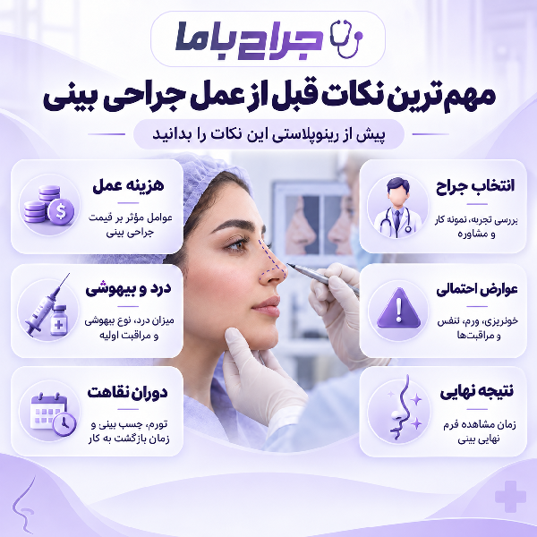 سوالات قبل از عمل بینی